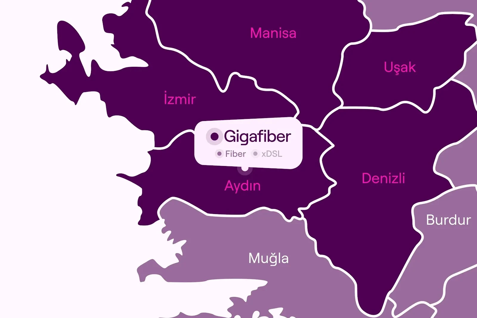 Aydın GigaFiber Haritası