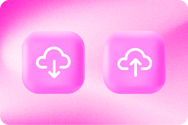 İndirme ve yükleme ikonları - Ookla Speedtest ölçüm metrikleri