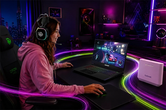 Monster Notebook ve Turknet internet ile oyun oynayan gamer